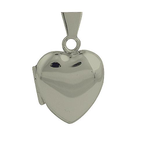 Silver 17x16mm plain heart shaped Locket