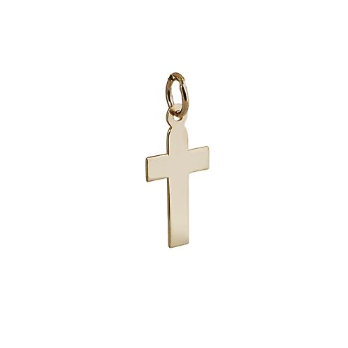 9ct Gold 15x11mm plain flat latin Cross