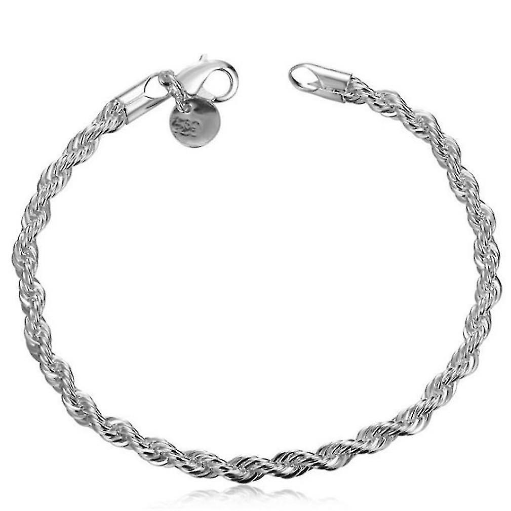Narrow Twist-link S925 Sterling Silver Bracelet