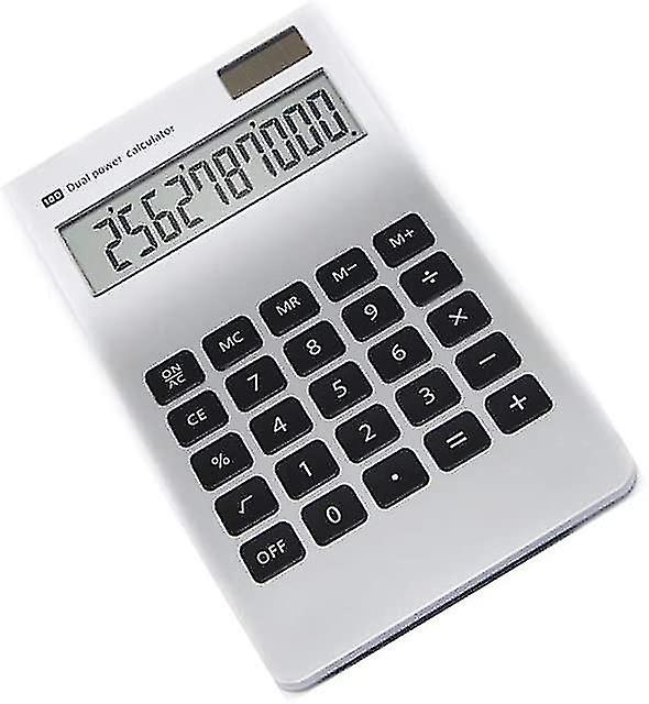 Calculator, Slim Elegant Design, Office/home Electronics, Dual Powered Desktop Calculator, Solar Power, 10 Digits, Tilted Lcd Display,-hao