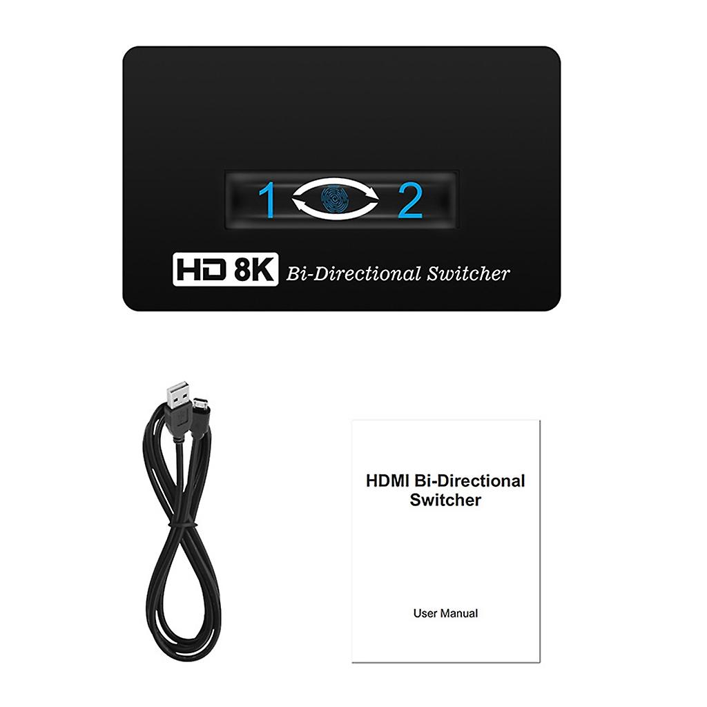 HDMI-Compatible Switcher 8K 60Hz HDMI-2.1 Switch Box 2 In 1 Out Bi-Directional