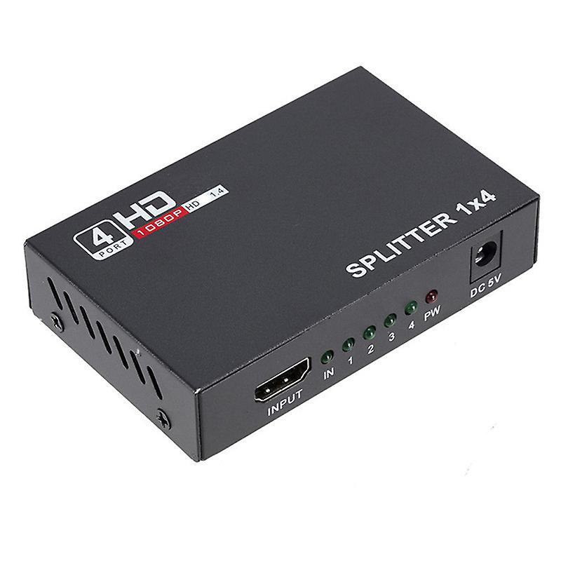 1 × 4 محول مقسم متوافق مع HDMI 1 في 4 مخرج HD 1.4 مضخم صوت Hdcp 1080p شاشة مزدوجة