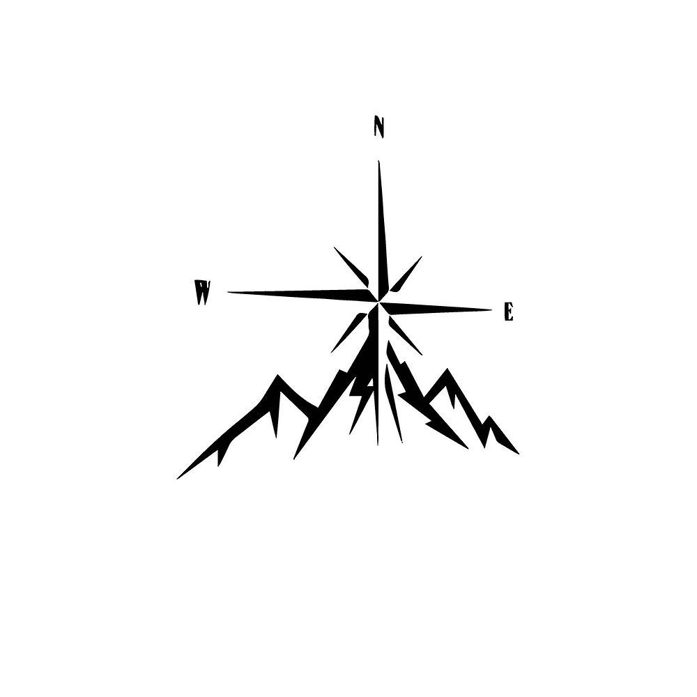 Adventure Sports Compass Car Sticker Wrap Vinyl Decal Mountain Car-styling Auto Engine Cover Door Window Multiple Sizes