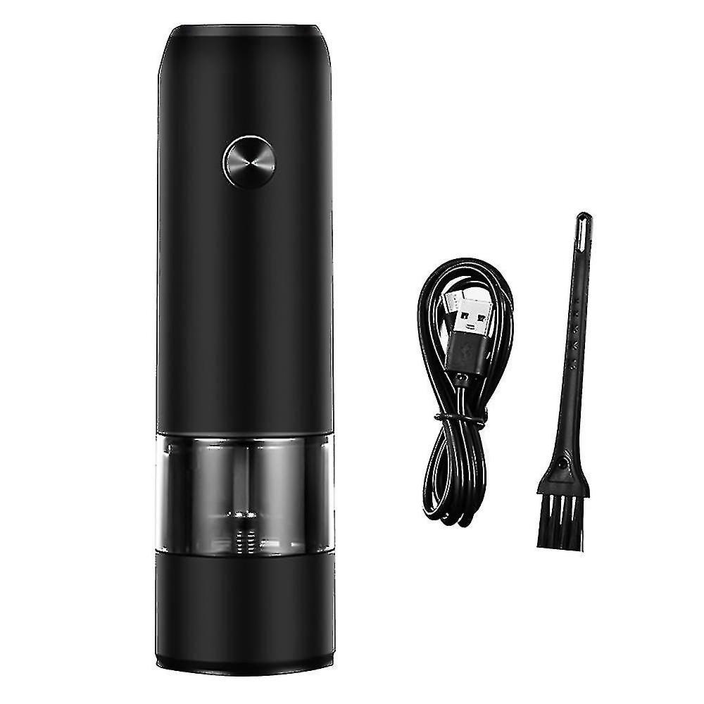 Electric Pepper Grinder Kitchen Automatic Spice Salt Grinders Rechargeable-colorblack