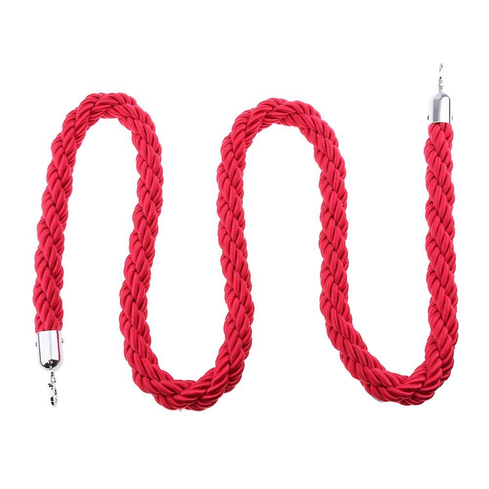 Barrier Rope Crowd Control Stanchion Twisted Rope Queue With Hooks Red