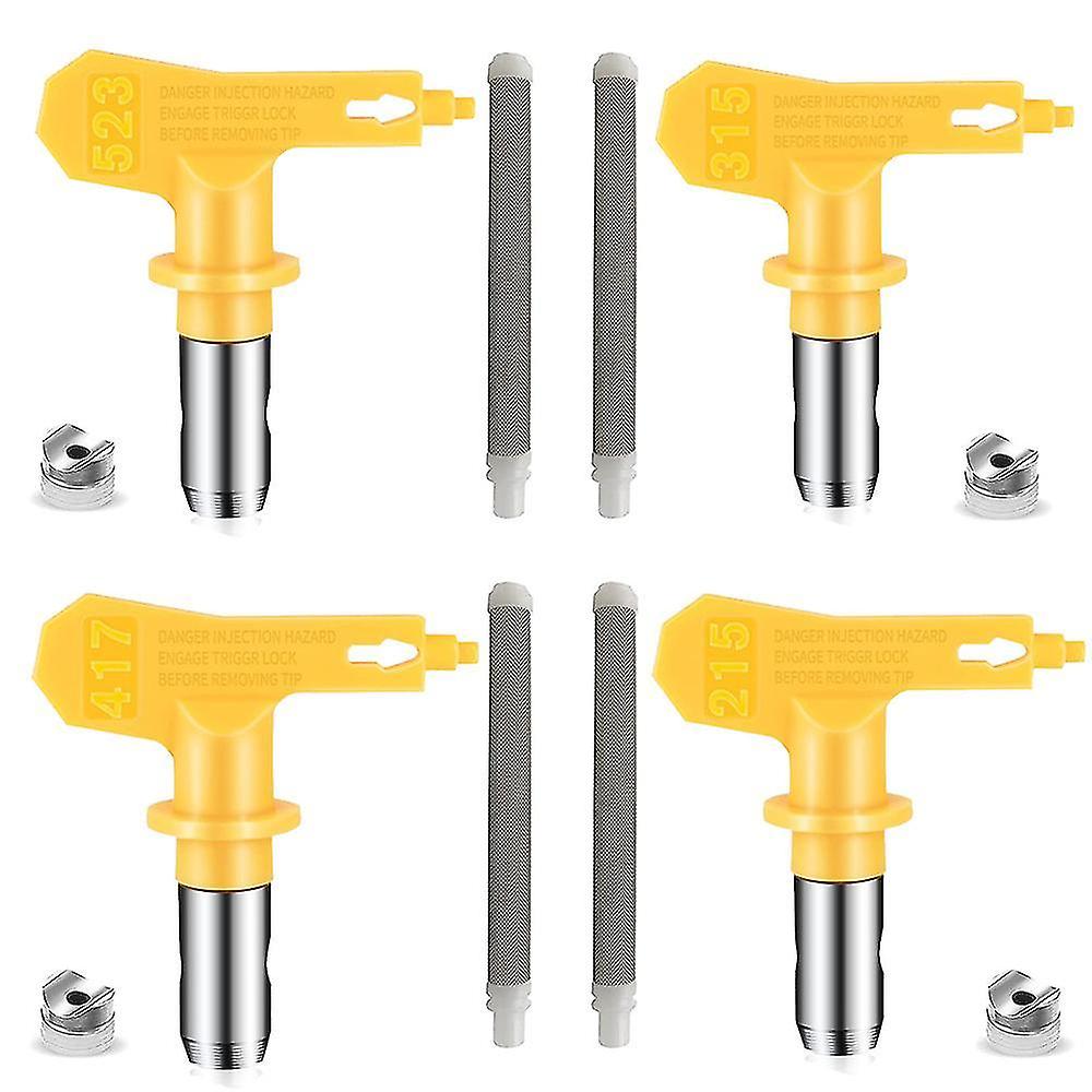 4 Pieces Reversible Airless Paint Sprayer Nozzle Tips And 4 Pieces Airless Spray Filter Replace Par