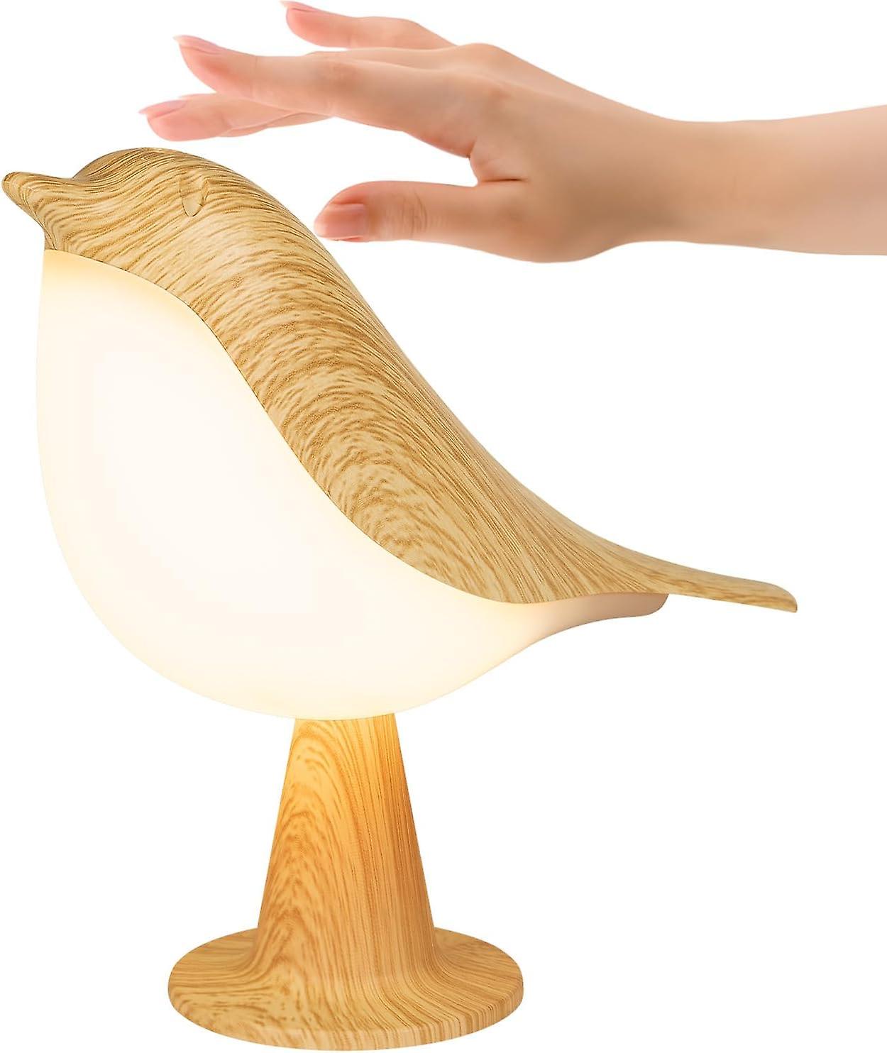 Battery Operated Bird Lamp, Rechargeable Small Touch Night Light, Cordless Unique Table Lamp, Cute Mini Battery Operated, 3 Levels(1 Piece)