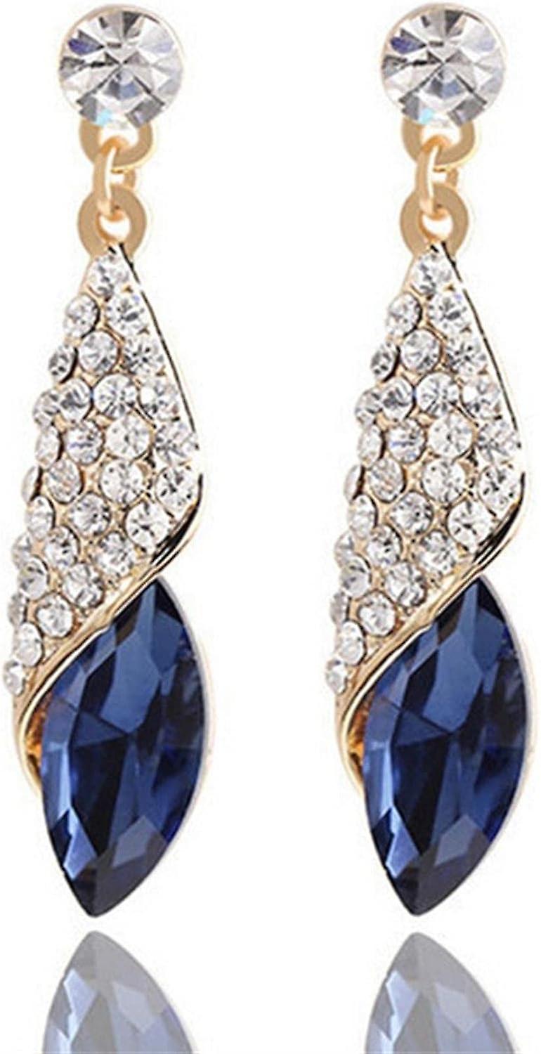 Vintage Long Drop Dangle Teardrop Brincos Sparkling Teardrop Crystal simulado Diamond Stud brincos para mulheres, verde