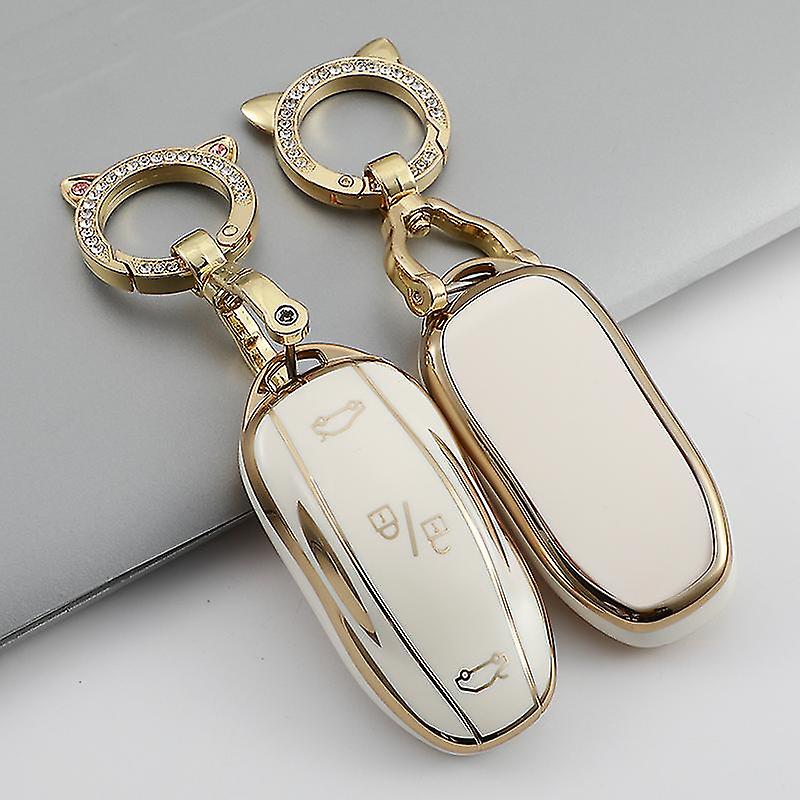 Tpu Car Smart Remote Key Case Cover Shell Fob Keyring For Tesla Model 3 Y Model S Model X Key Bag Holder Protector Accessories