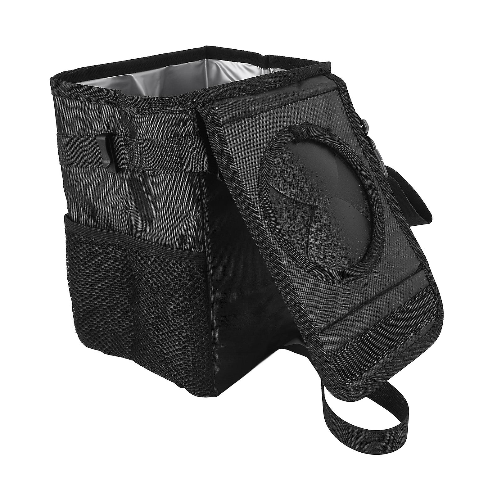 Car Trash Cans Oxford Cloth Multifunctional Folding Waterproof Hanging Garbage Bin Container with Adjustable Straps