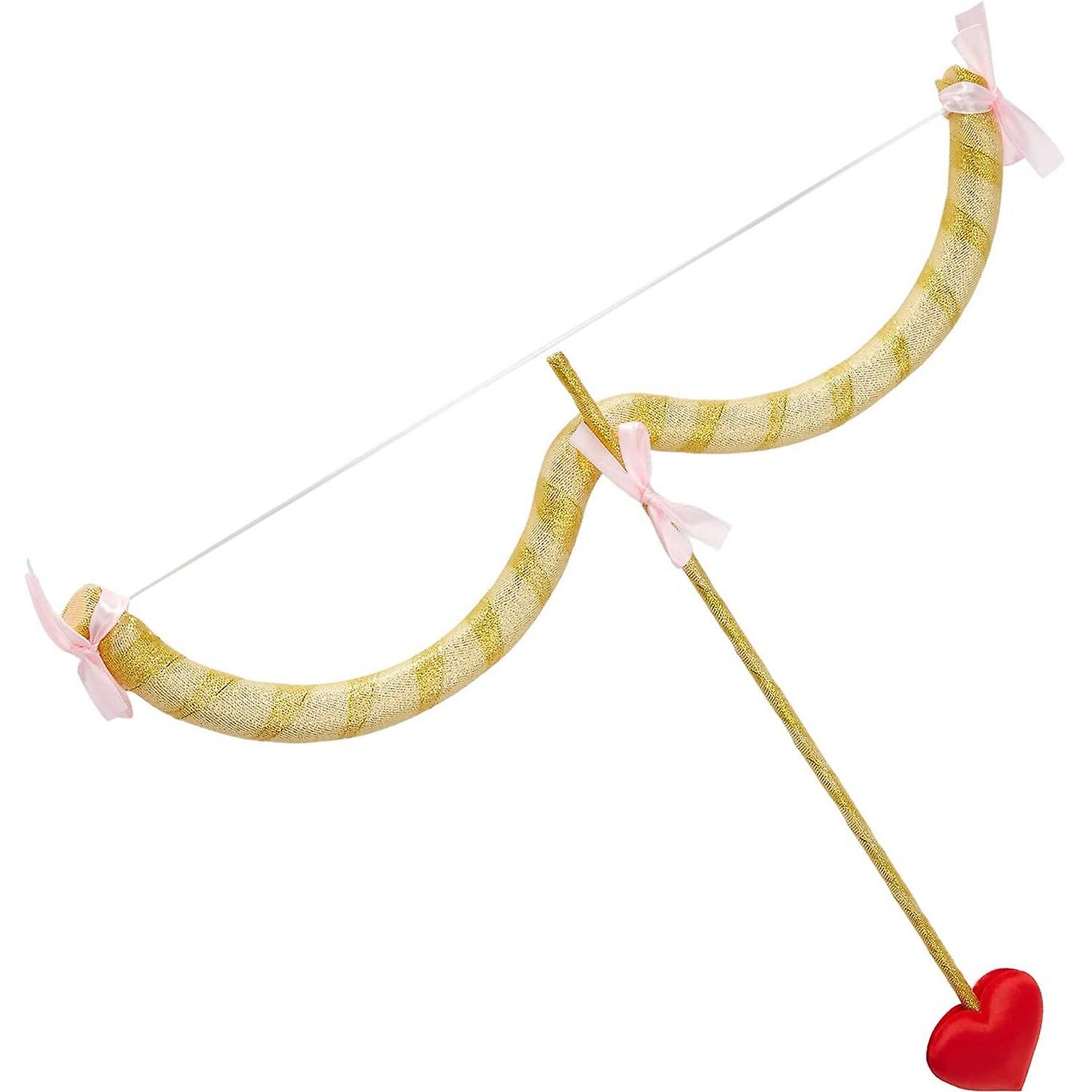 Valentinstag Amor Pfeil & Bogen Set - Perfektes Partyzubehör für Erwachsene und Kinder Golden