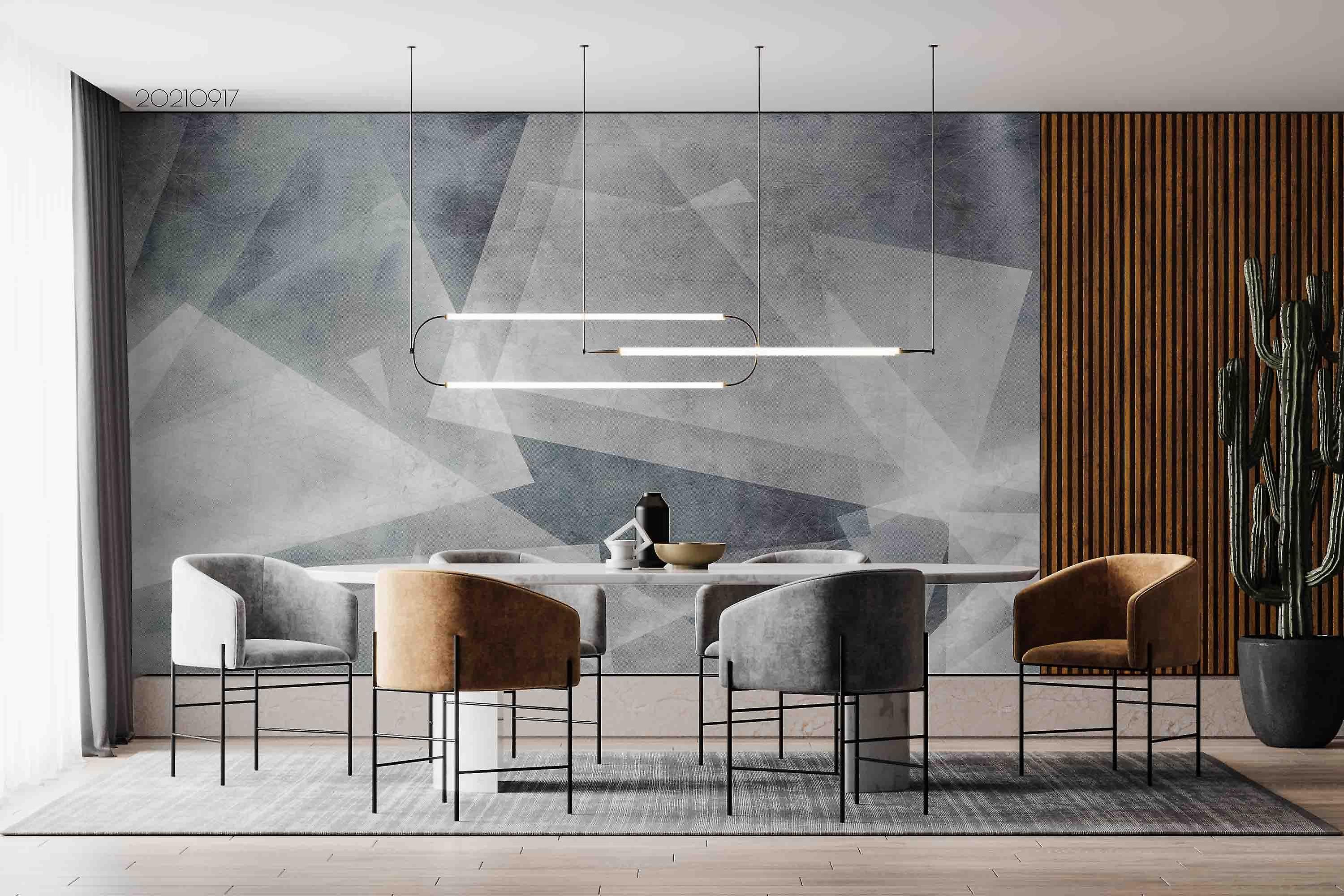 3D Abstract Geometry Grey Triangle Wall Mural Wallpaper Lqh 93