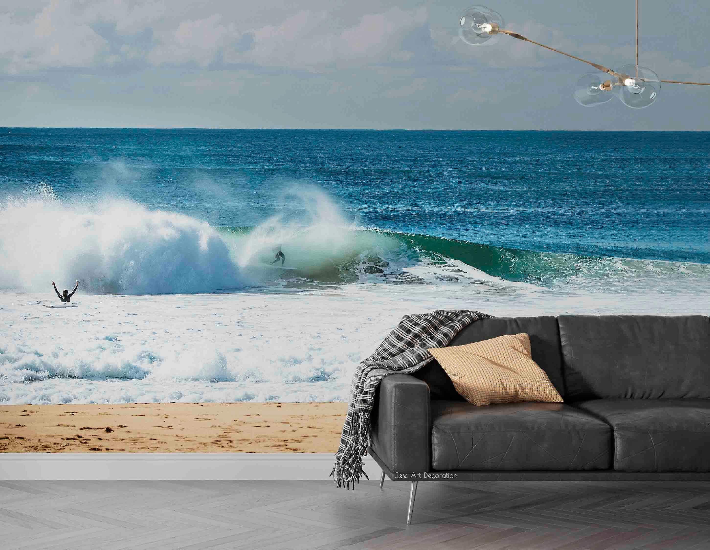 3D Beach Waves Wall Mural Wallpaper Sww 182