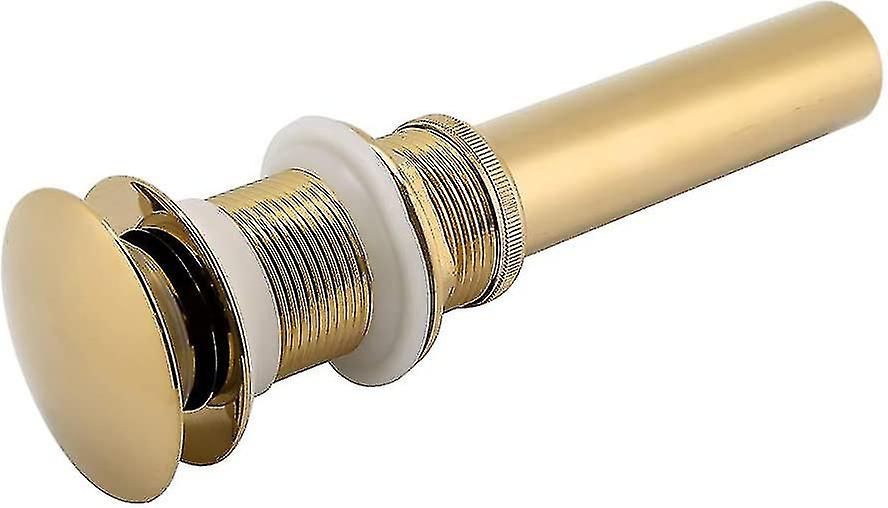 Pop Up Waste, Pop Up Drain For G1 1/4" Bathroom Sink Without Overflow(gold)