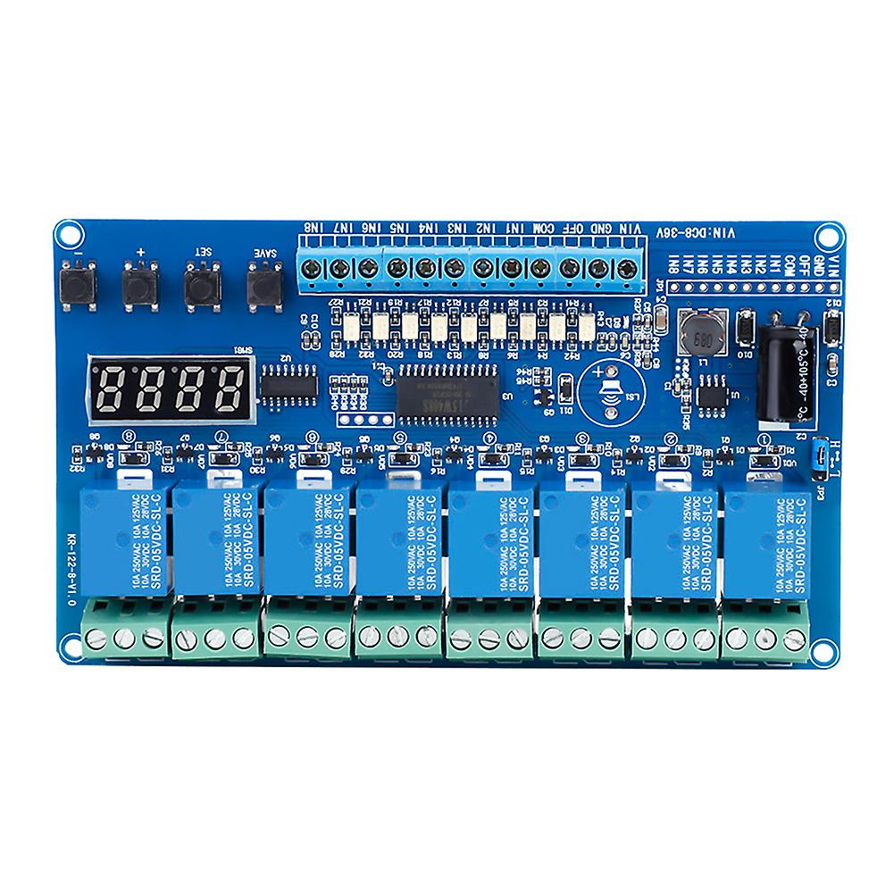 8-36V 8-channel Multifunction Time Delay Relay Interface Board Module Optocoupler LED
