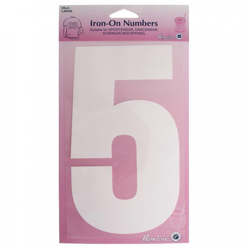Hemline Number Patch Motif White Number 5 - each