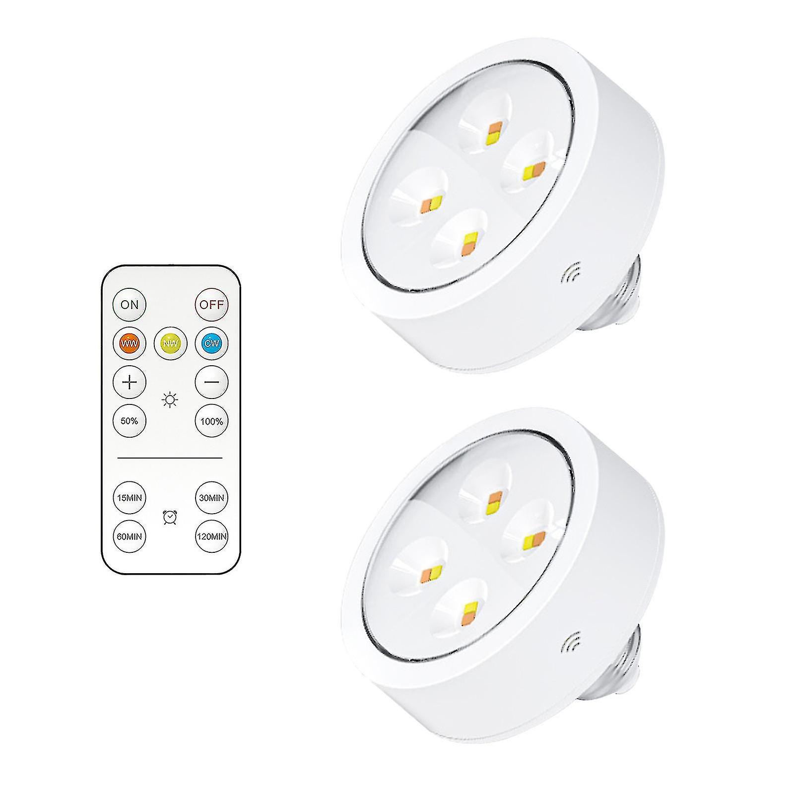 Battery Operated Light Bulbs With Remote, Battery Powered Led Puck Lights With E26 Screw In, Aa Battery Wireless Light Bulb For Non Electric Wall Scon