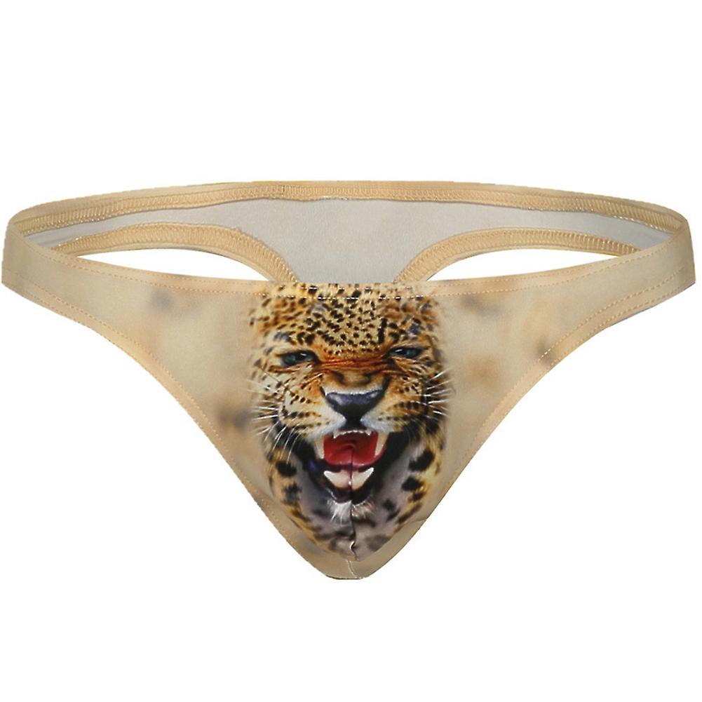 Fianao 3D Animal Print Hommes U Convexe Renflement Pochette G-string Strings Taille Basse Sous-Vêtements
