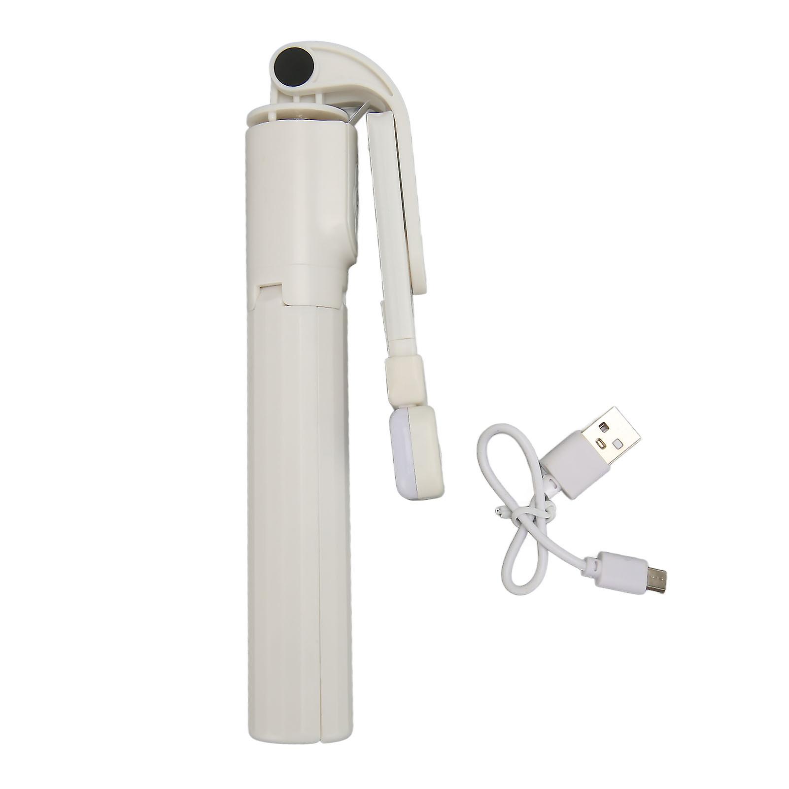 Selfie Stick with Detachable Fill Light Phone Tripod Extendable Up to 26.8in with Remote Control Phone Tripod Stand White