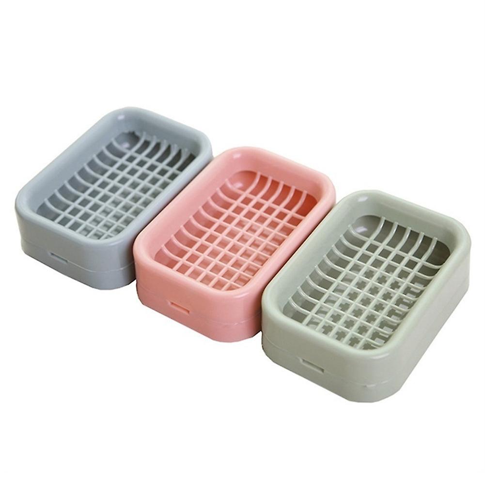 Bathroom Double Layer Grid Drain Soap Box Dish Storage Case Holder Container BoSaiD