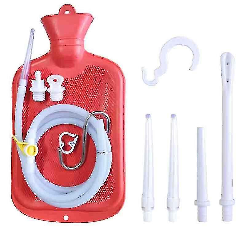 2 L Enema Bag Home Enema Kit With 3 Enema Tips,60 Inch Long Silicone Hose, Controlable Water Flow JU