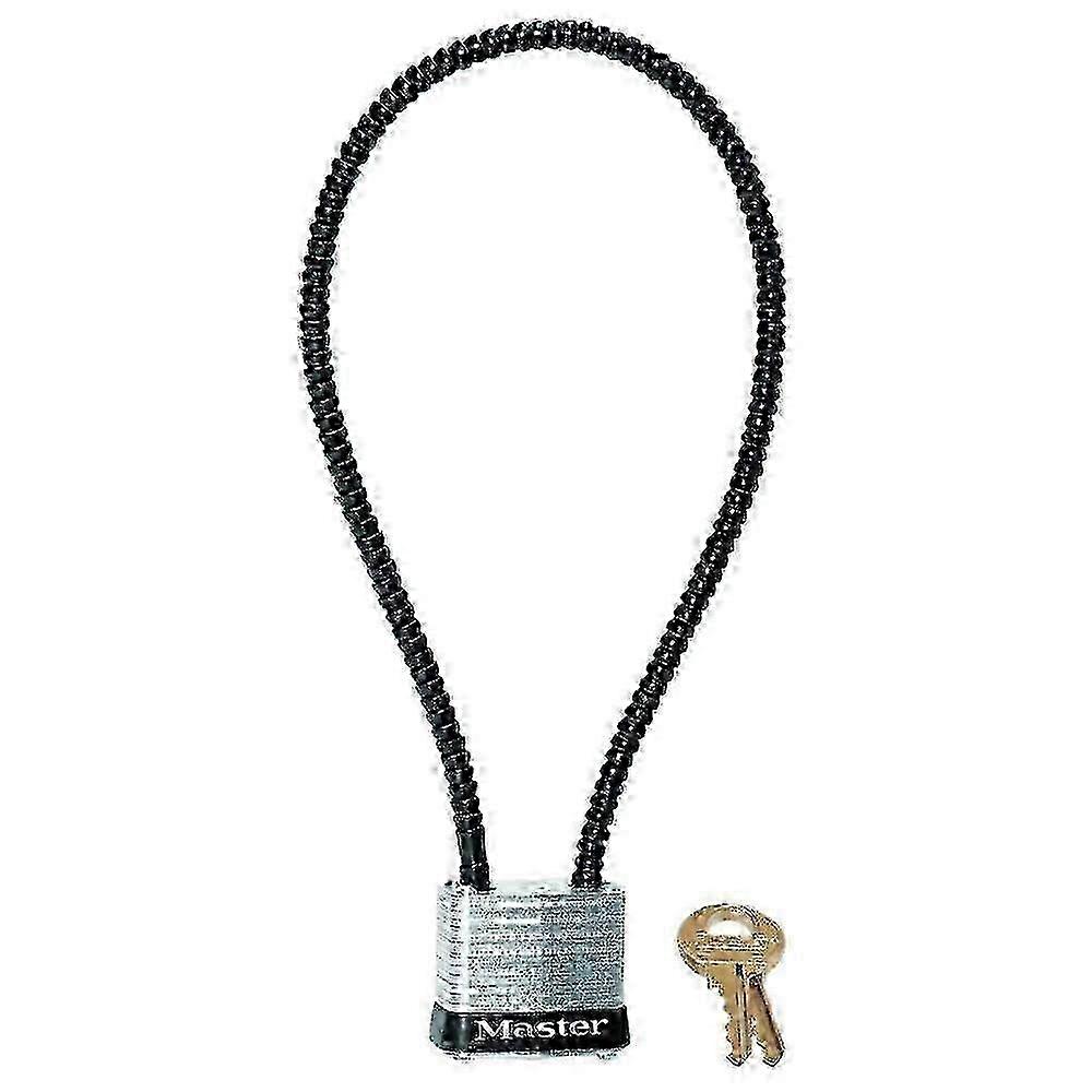 Master Lock 14 英寸编织钢电缆枪锁，带宽层压钢挂锁，1 个