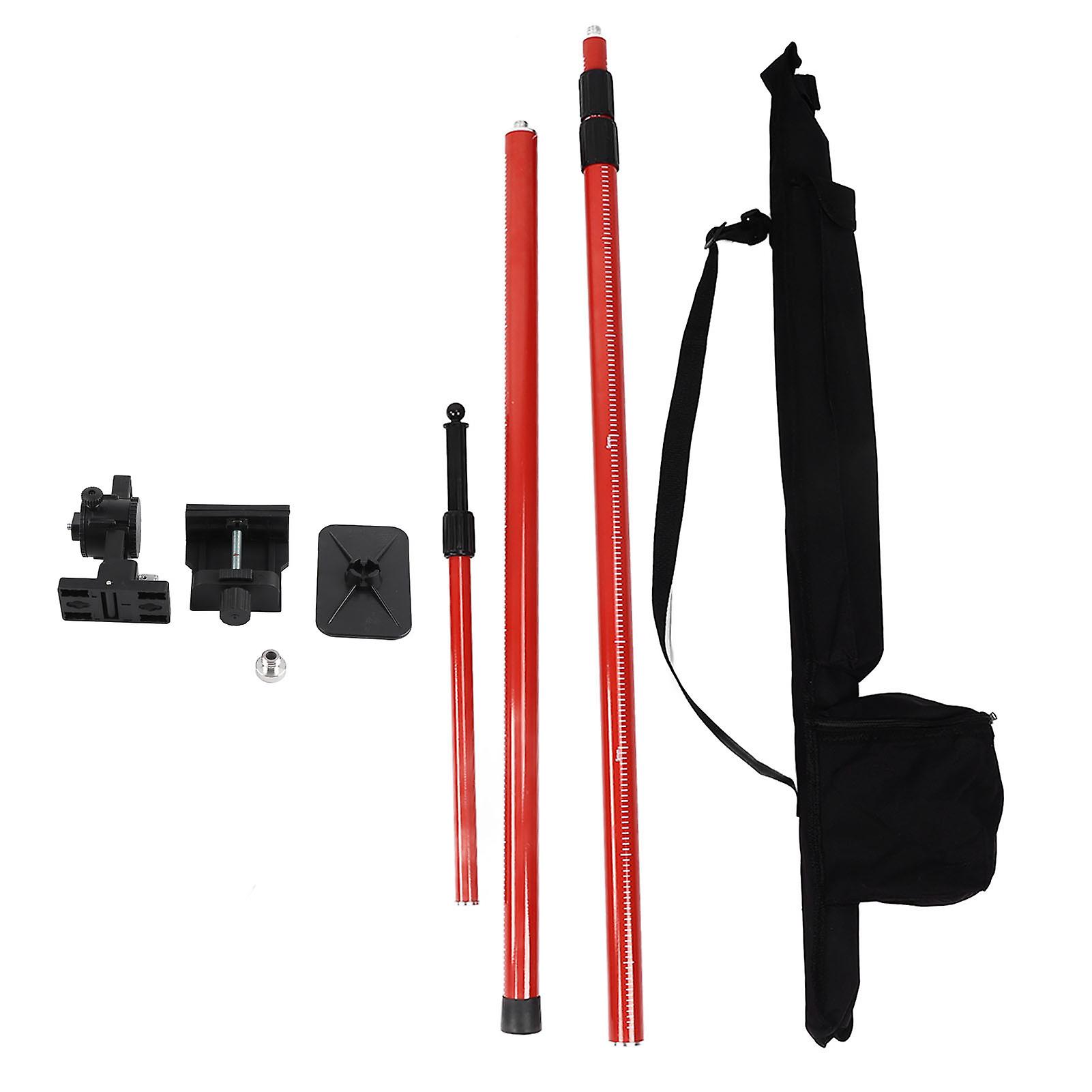 Telescopic Laser Pole, Extendable Mounting Bracket for Rotating Line Lasers, 4 Meters, Red