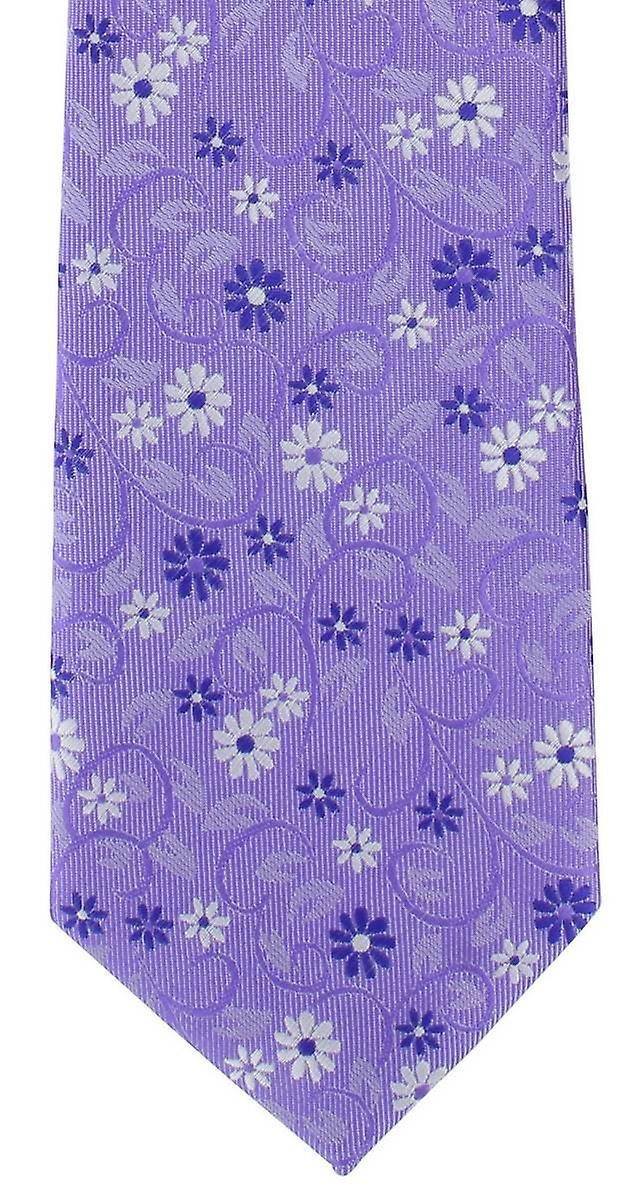 Michelsons of London Trailing Floral Polyester Tie - Lilac