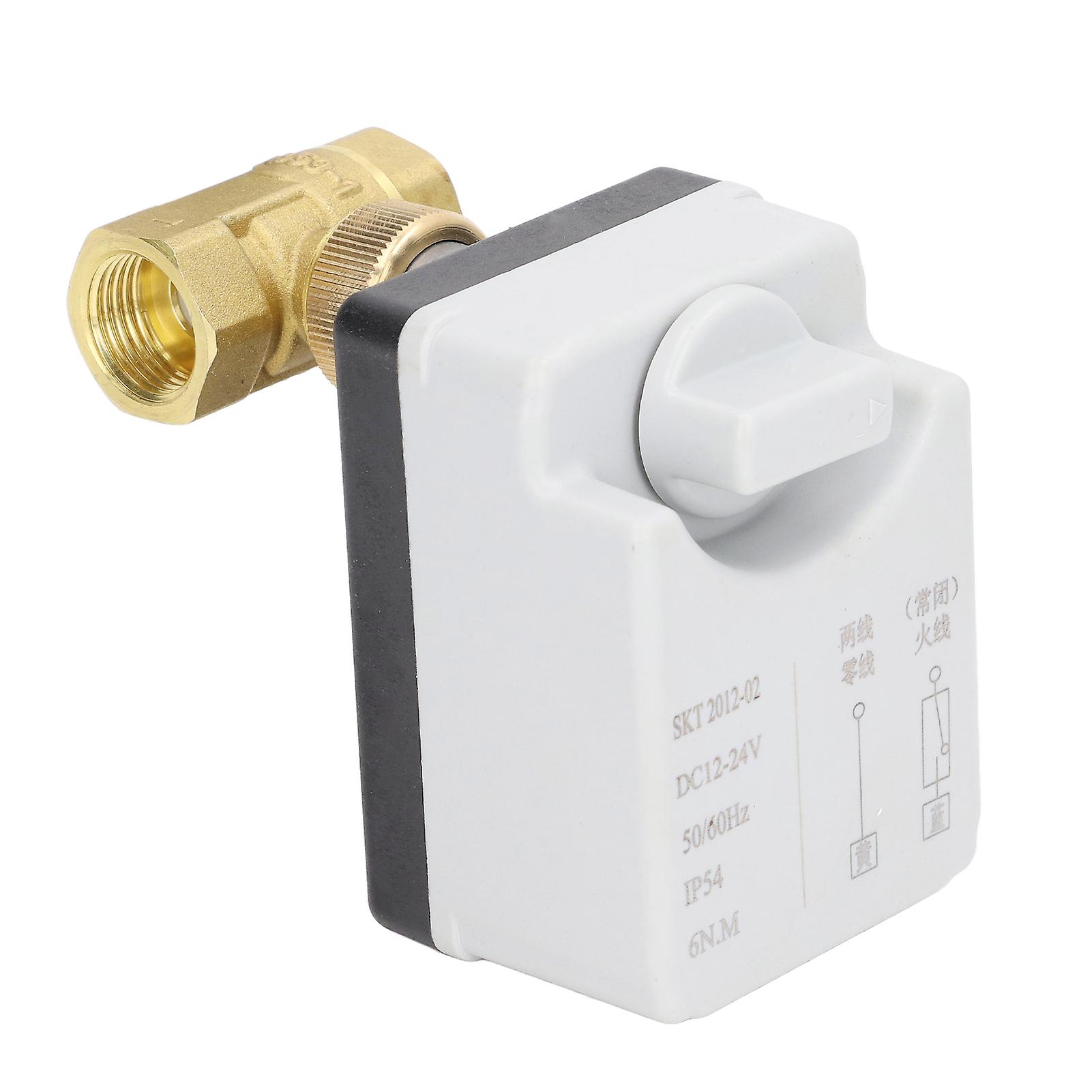 Motorized Ball Valve 2 Wire 2 Way Normally Closed DN15 Brass ABS DC 12V‑24V Accessory