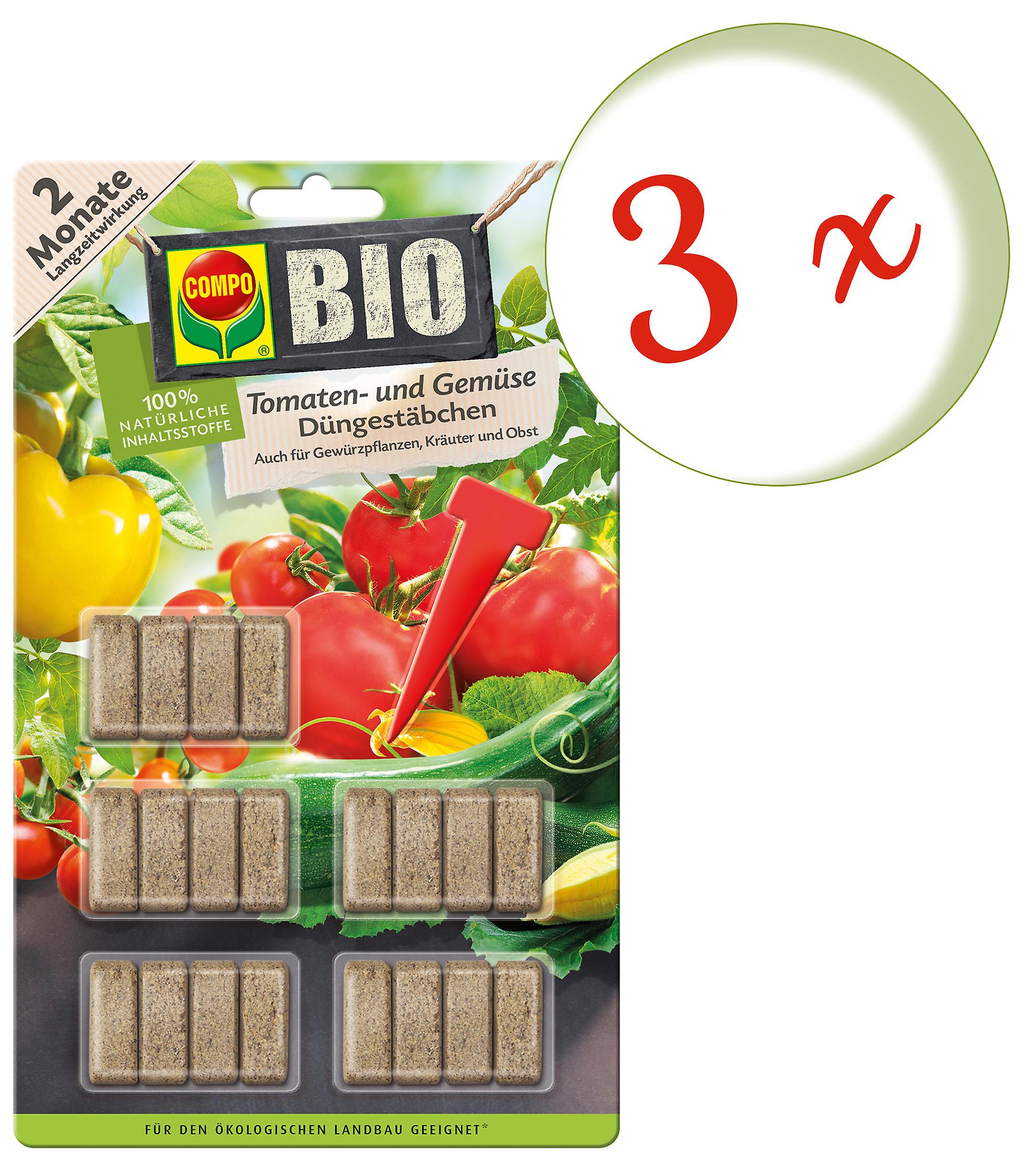 3 x COMPO BIO tomato and vegetable fertilizer sticks, 20 pieces