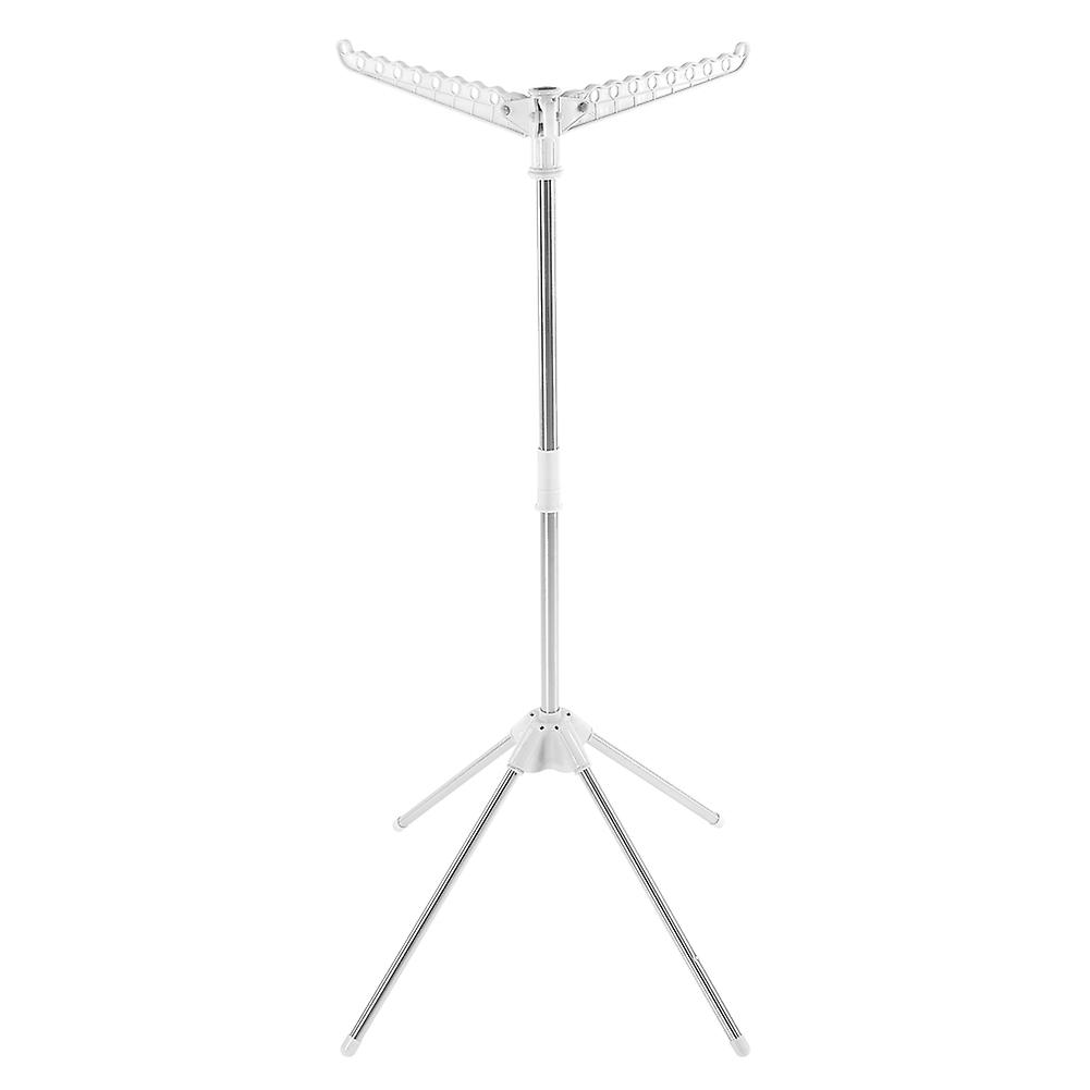 Portable Foldable 360 Rotation Heavy Duty Cloth Rack Garment Stand for Home Travel (White)