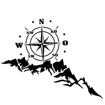 35x65cm Vinyle Auto Decal Navigate Car Sticker Off-road Compass Mountain Compass Hood Car Door Stick