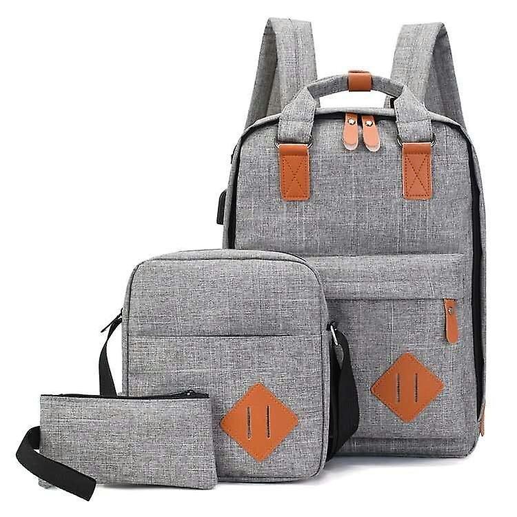 School Student Backpack College Bookbag Travel Bag Computer Large Capacity Multifunctional Three-piece Set