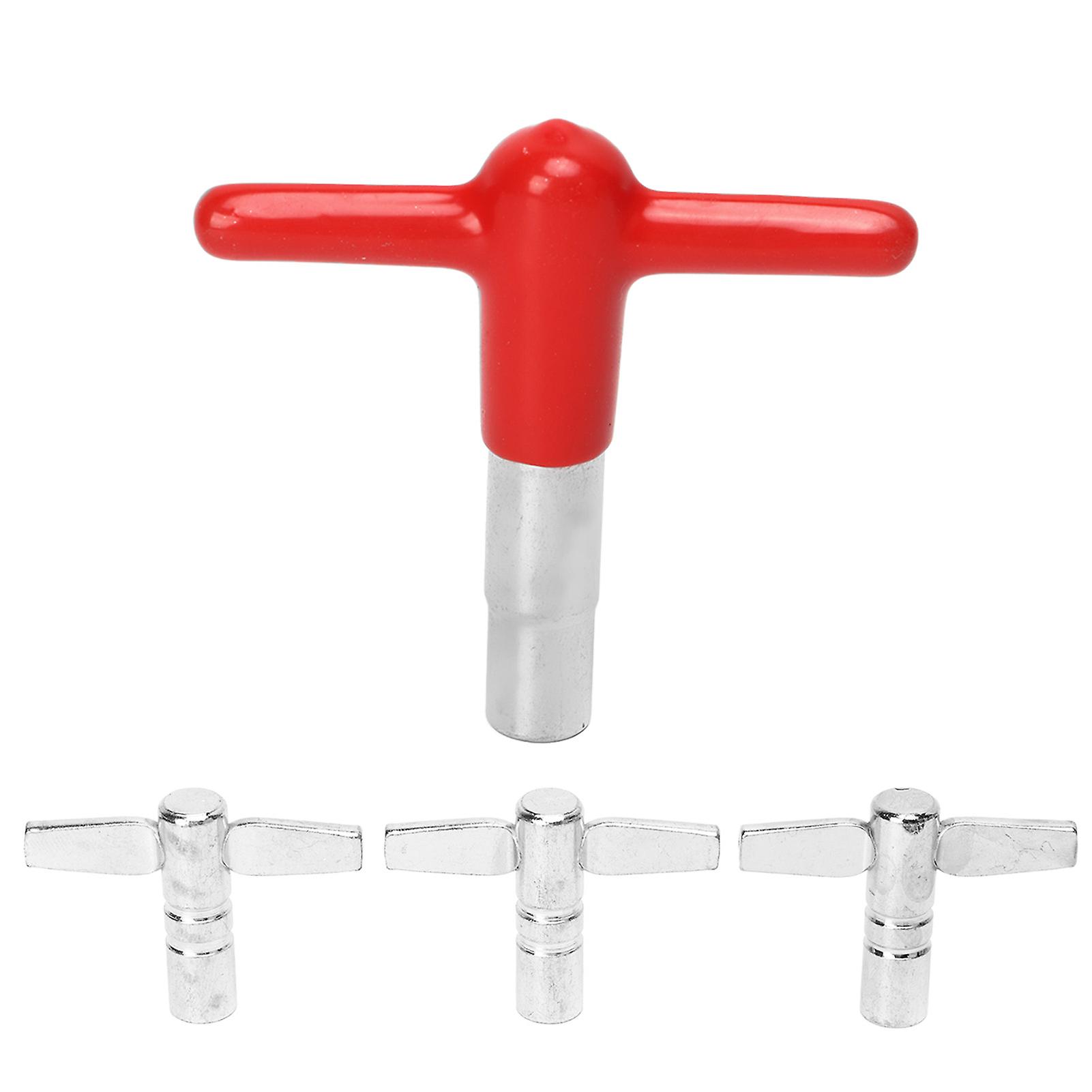 4 Pcs Drum Tuning Keys T Handle Metal Sturdy Smoothly Drum Key Tuner with Silicone Cover