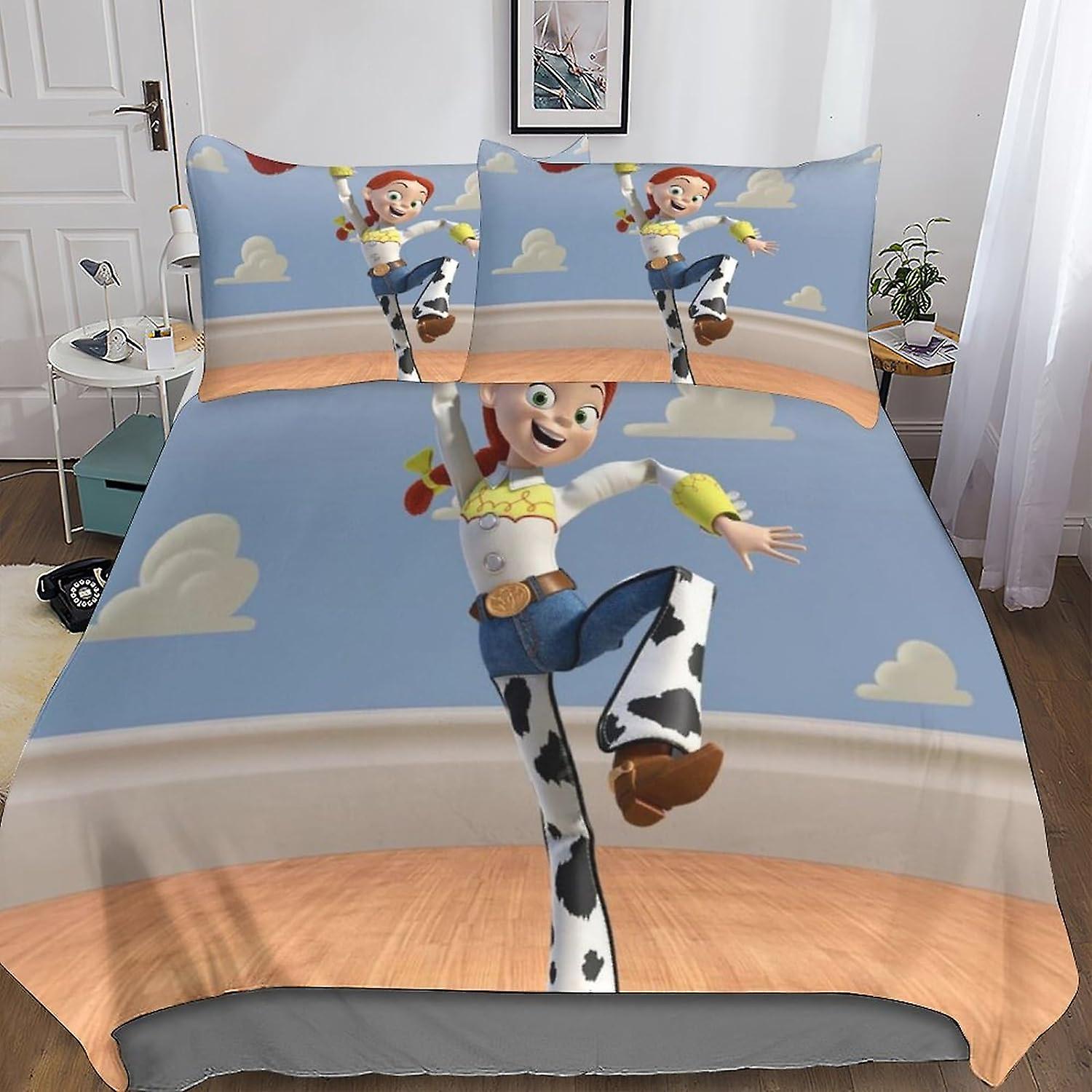MYPALL Toy Story Duvet Cover Bedding Set 3D Printed 3 Piece Set with Pillowcase Zipper Closure Soft Microfiber Suitable for Kids Teens Adults Easy Car