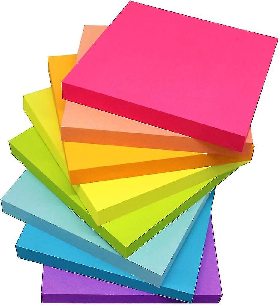 Bright Sticky Notes: 8-pack, Easy-to-post Self-stick Pads