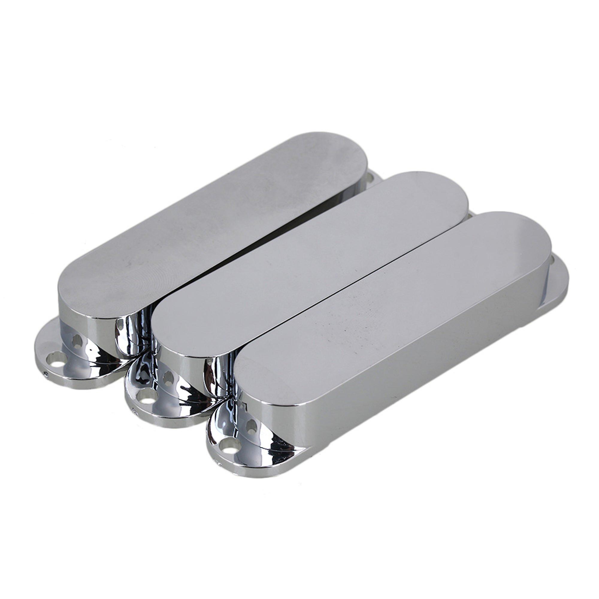 3pcs 82x18mm Silver Plastic Closed Electric Guitar Single Coil Pickup Covers