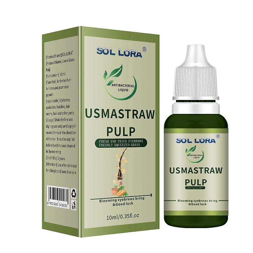 10ml (A) SOL LORA Usman Grass Juice Thickening Fresh Eyebrows and Eyelashes Thickening Fresh Usmann Beard and Mustache Increasing Grass Juice
