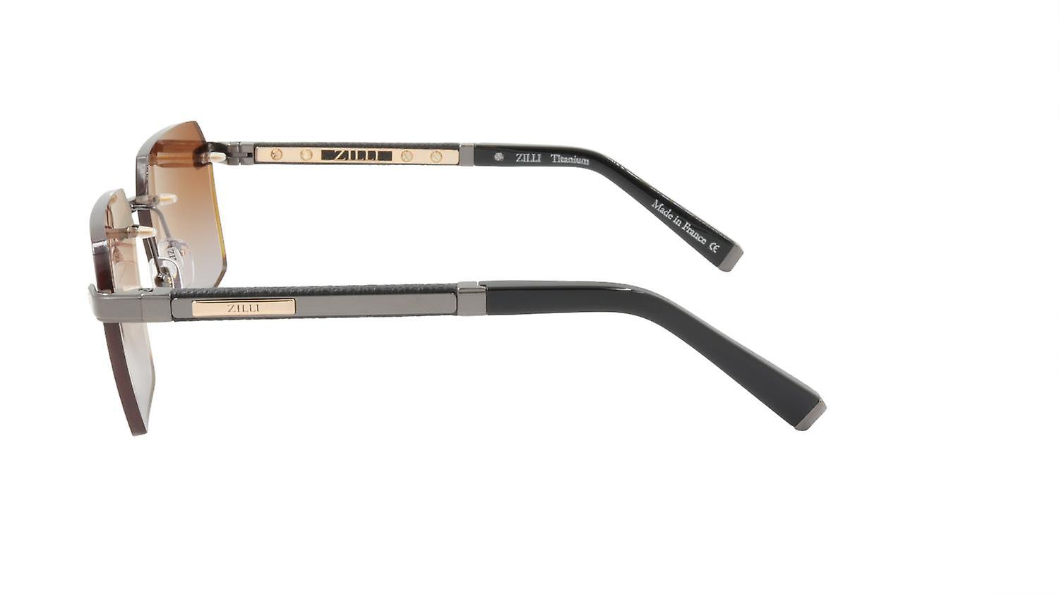 ZILLI Sunglasses Titanium Acetate Leather Gradient France Handmade ZI