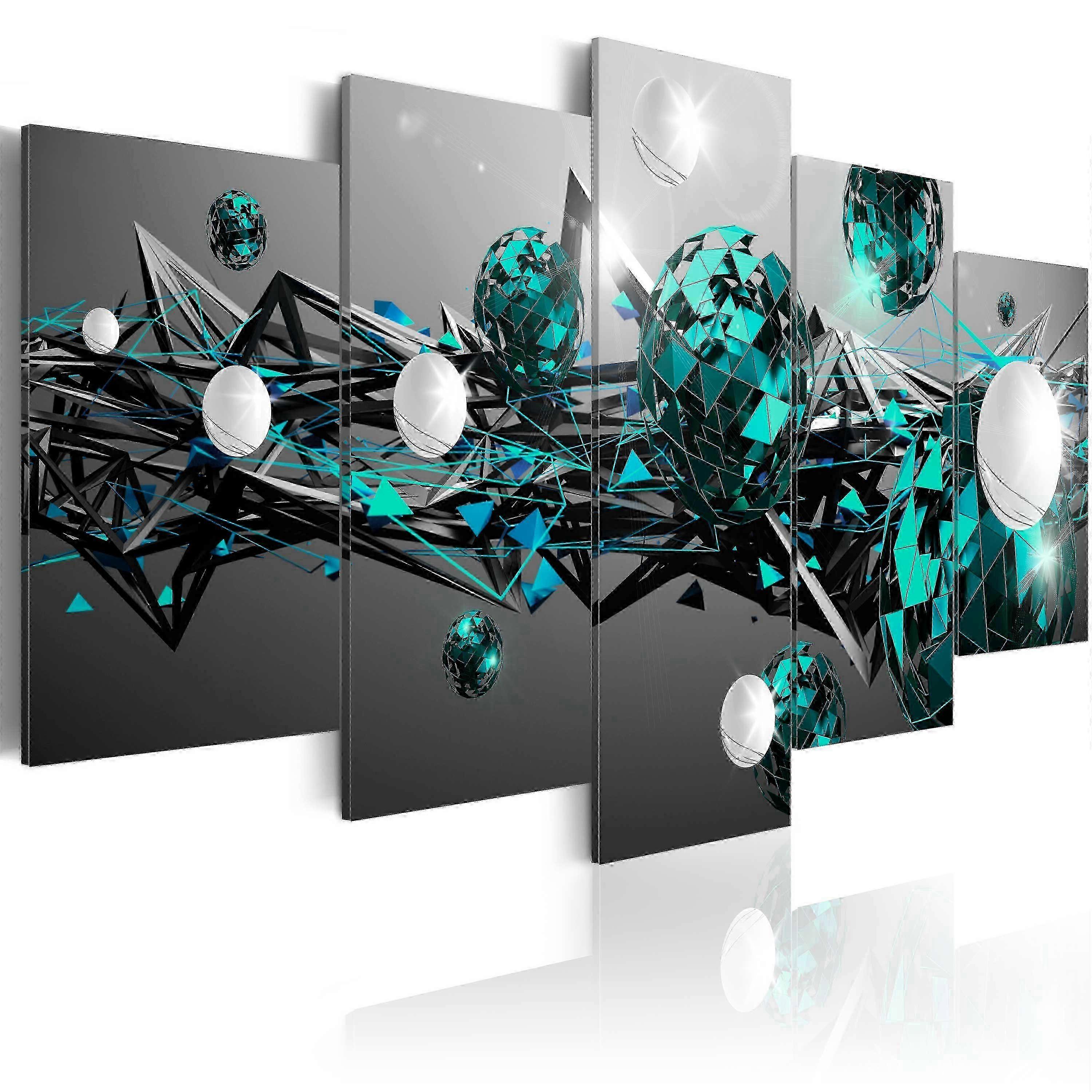 Impression de toile - Système solaire Turquoise