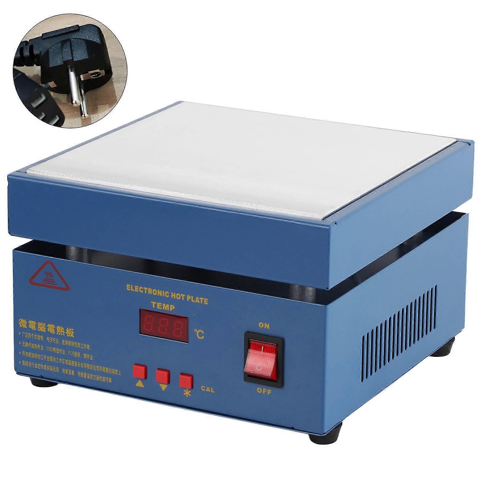 200*200mm LED Microcomputer Electric Heating Plate Preheating Station 800W (EU Plug 220V)