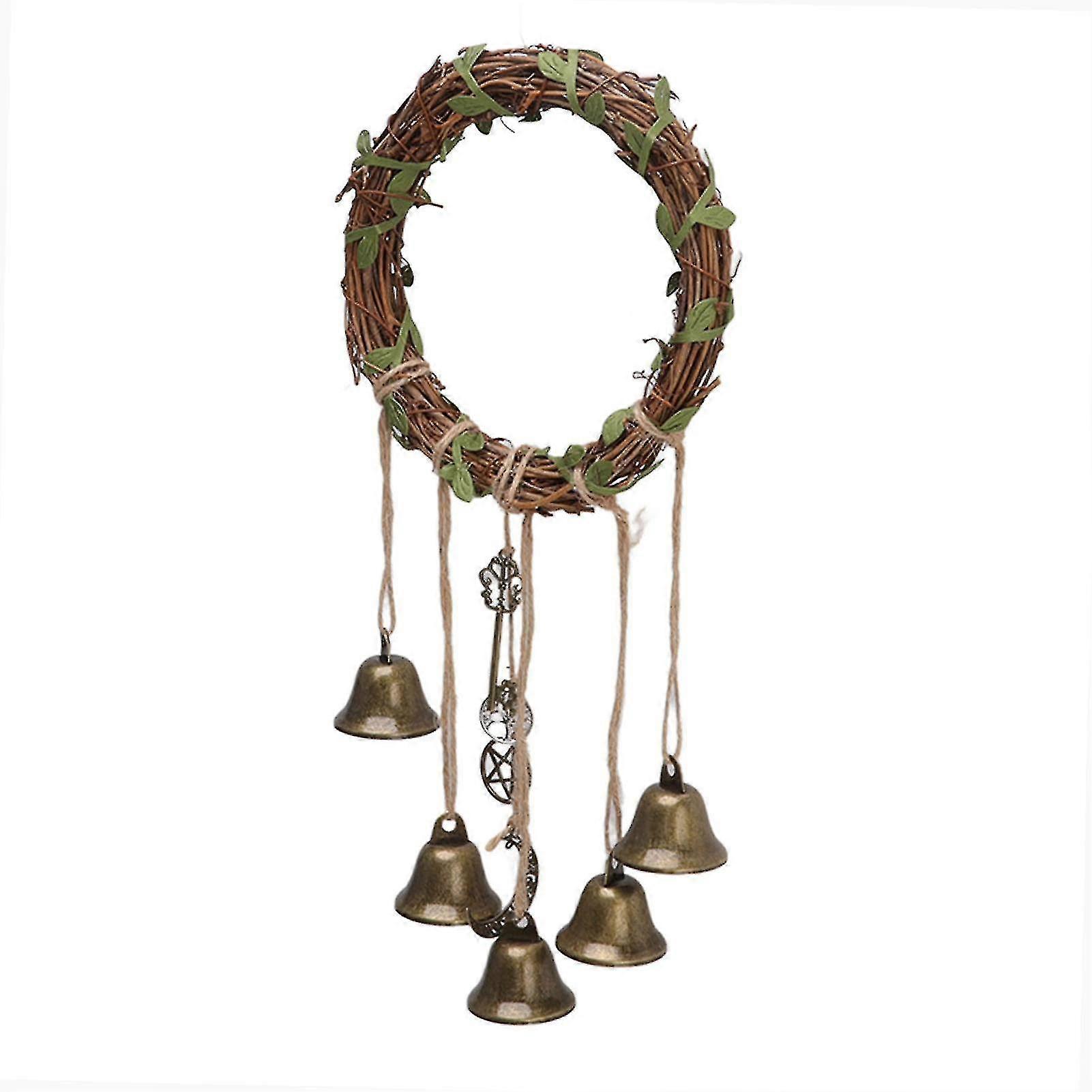Handmade Decorative Witch Wind Chime - Hanging Witch Bell with Meaningful Patterns, Type A (15cm/5.9in Diameter)