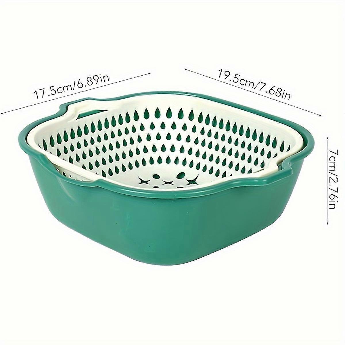 1pcs Multifunctional Plastic Colanders Set, Thickened Kitchen Strainer Bowl with Drain Basket, Vegetable Washing Basket with Filtering Mesh Net, Kitch