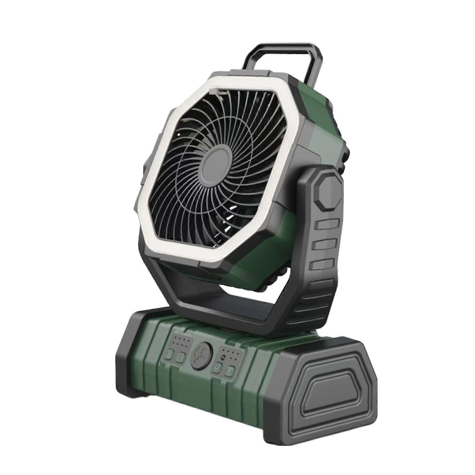 Camping Fan Rechargeable 20000mAh Battery Operated Portable Fan with LED Light Remote Control Power Bank Function 4-speed 270-degree Rotation Desk Fan