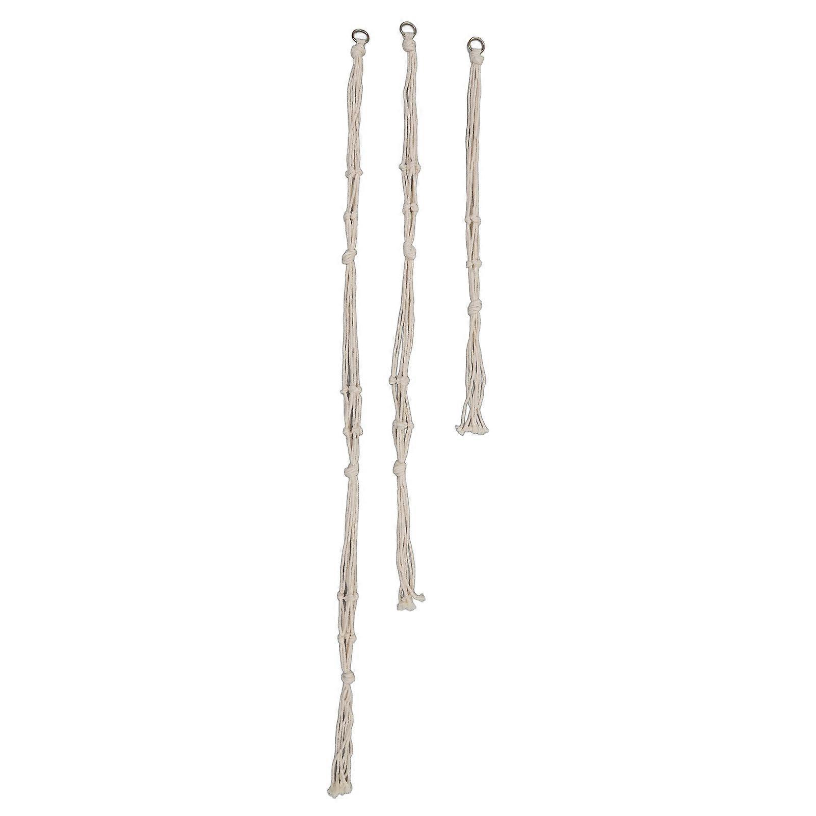 3pcs Macrame Plant Hanger Simple Style 3 Layers Suit Space Saving Small Compact Cotton Hanging Planter Basket