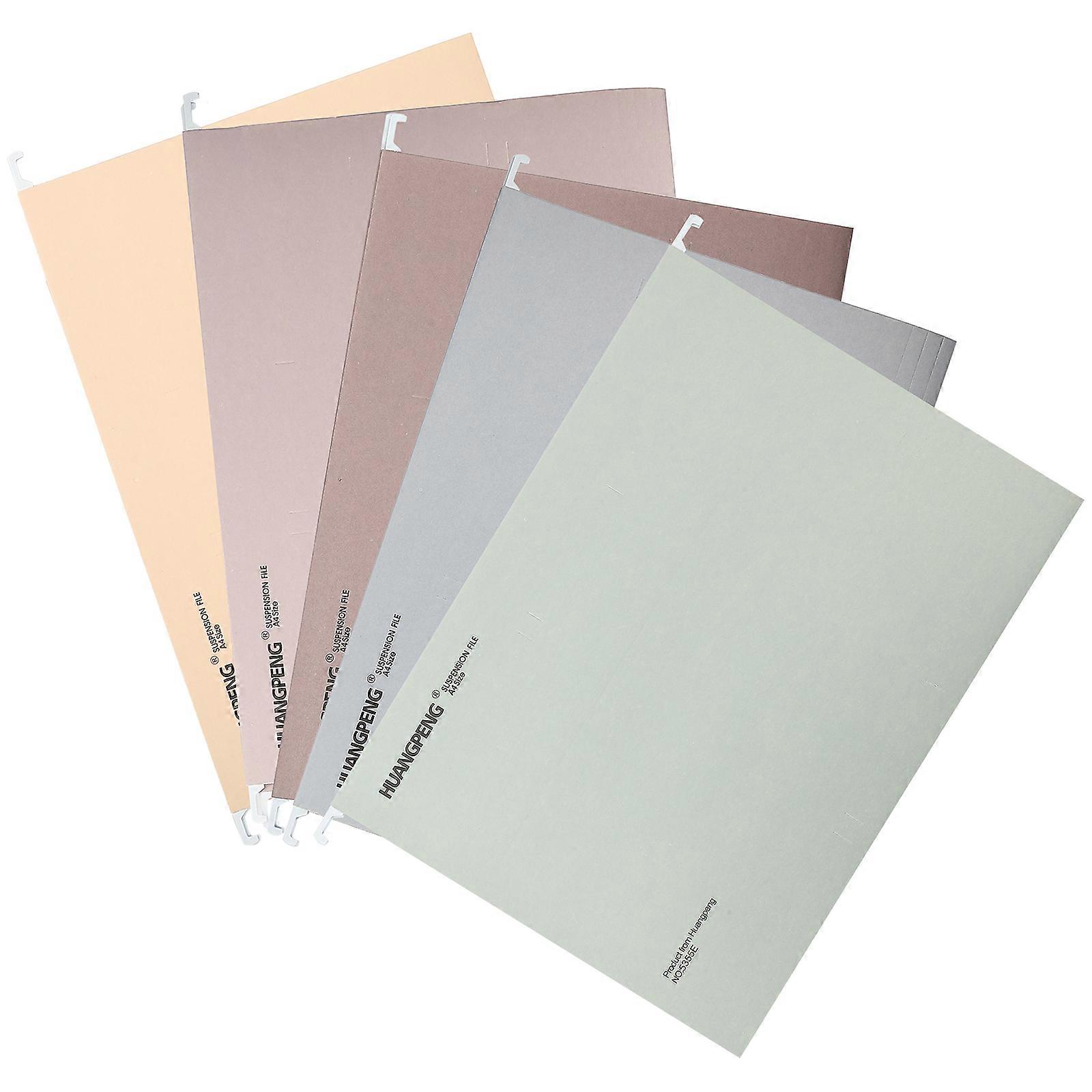 5pcs Office File Folders Home Hanging File Folders Portable Documents Containers