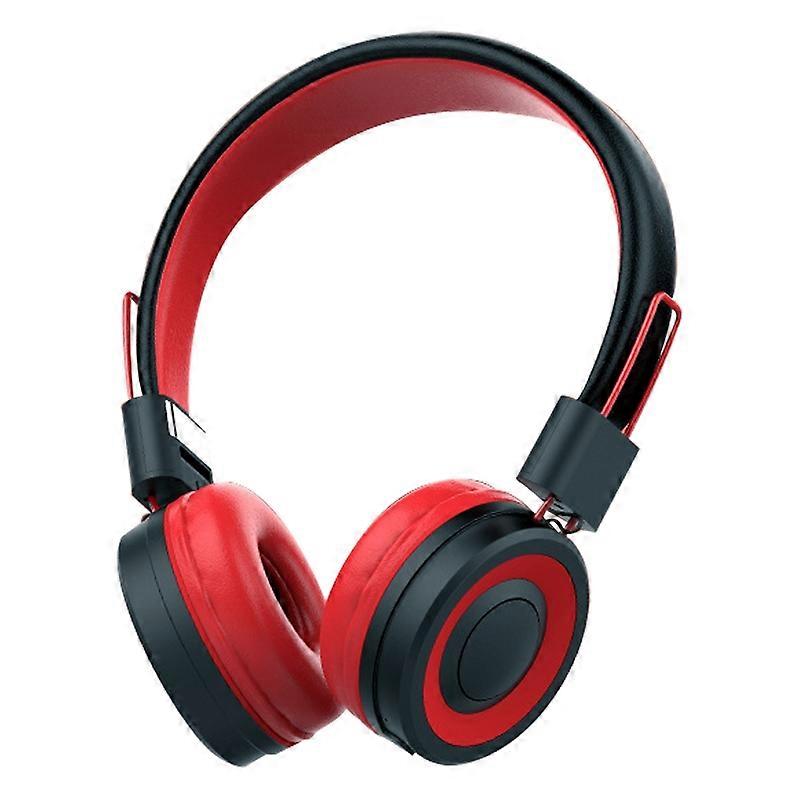 / A4 Foldable Over-Ear Wired Headphone Wireless Bluetooth Gaming Headset - Red