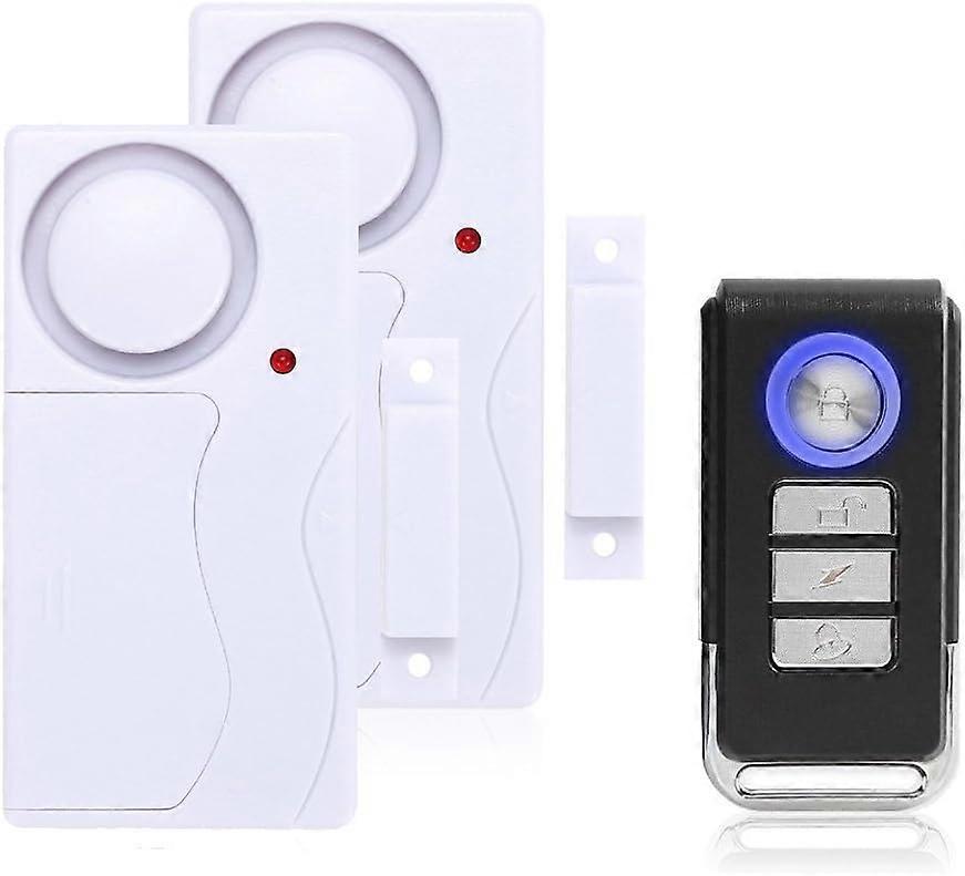 Door and Window Alarm - Wireless Burglar Alarm with Remote Control, Easy to Install, 105db Very Loud (Includes 2 Alarms and 1 Remote)