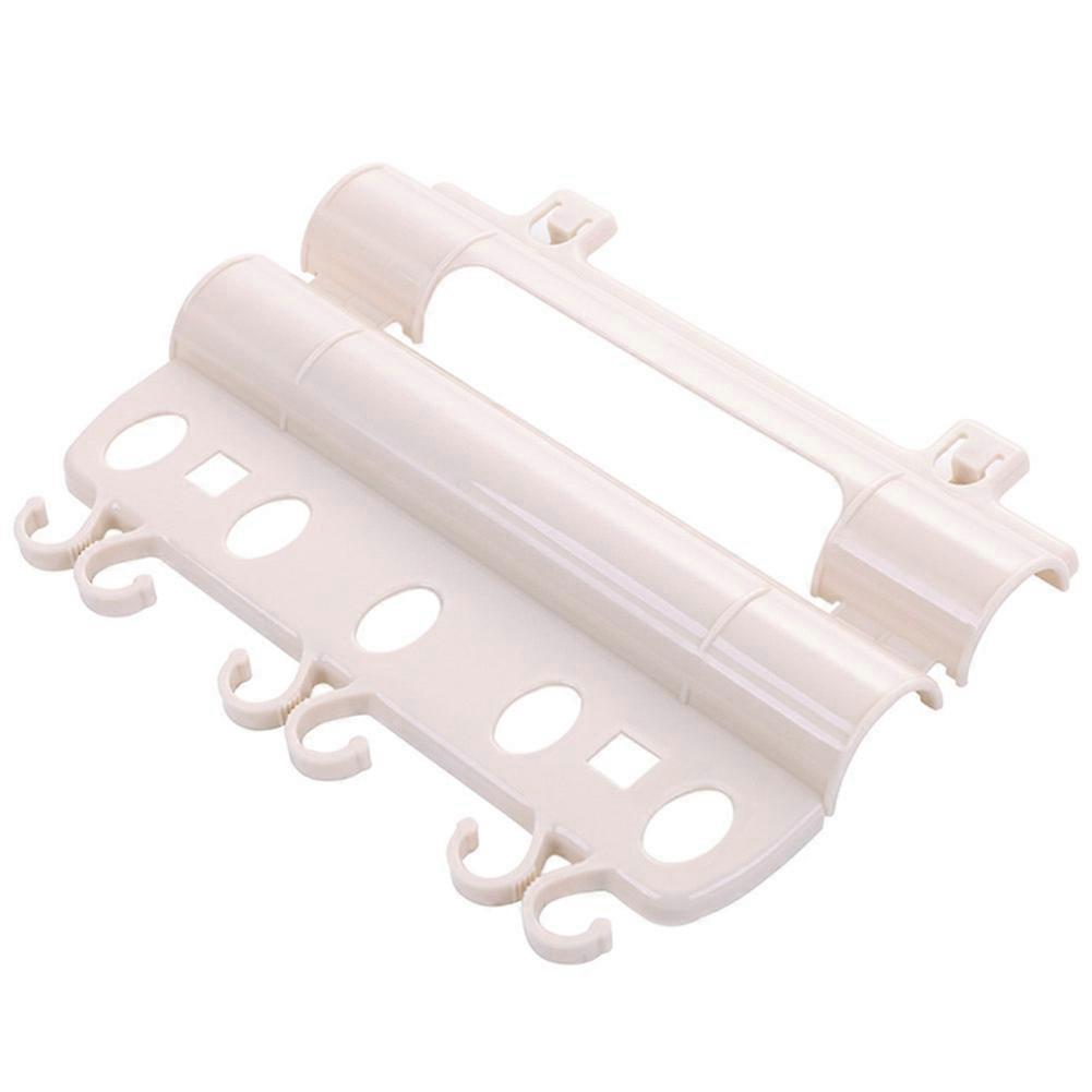 Multifunctional Windproof Plastic Rack Hanger with Hooks for Clothes Trouser Coat(Beige)