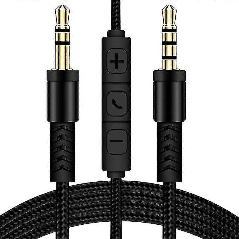 Audio Cable 3.5mm To Jack 3.5mm Speaker Line Aux Cable Male To Male With Mic To Volume Control For Headphone Car Speaker With 1.2m